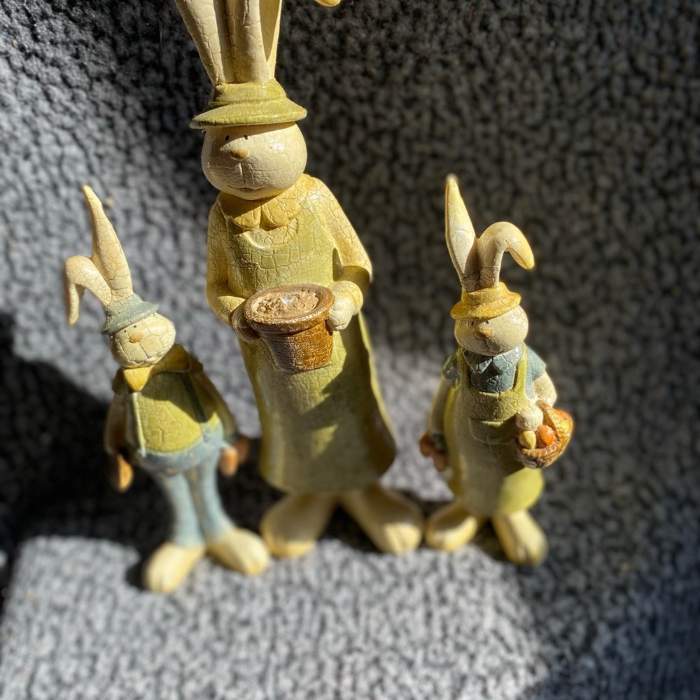 Charming Rabbit Figurine Trio